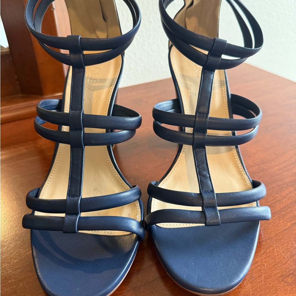 J. Crew Navy Strappy Heels